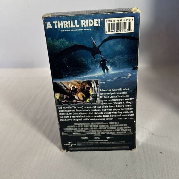 Jurassic Park III VHS Movie 2001 Universal Studios PG13 - Picture 3 of 5